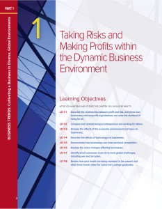 Taking Risks and Making Profits in Business Environment