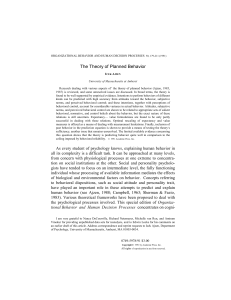 Theory of Planned Behavior - Ajzen 1991 Research Paper
