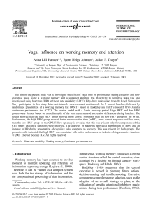 Vagal Influence on Working Memory and Attention: Psychophysiology Study