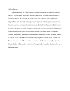 Introduction to Chicano Studies: Colonization and Identity