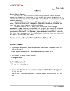 Battle of Little Bighorn Textbook Page