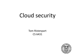 Cloud Security Lecture by Tom Ristenpart