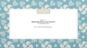 Marketing Theory and Practice: Introduction