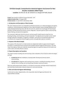 CIH Work Sample: Industrial Hygiene Assessment for Desalter Project