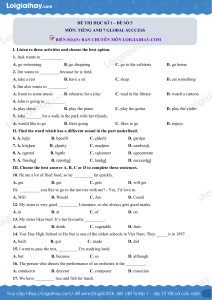 English 7 Test 5 Semester 1
