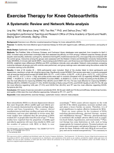 Exercise Therapy for Knee Osteoarthritis: Systematic Review & Meta-analysis