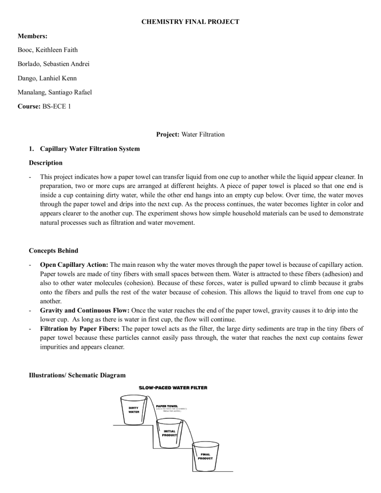Chemistry Final Project: Water Filtration Systems
