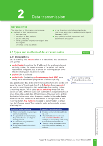 Data Transmission: Packets, Error Detection, Encryption