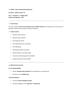 IE1030 Lesson 05: Network Layer & IP