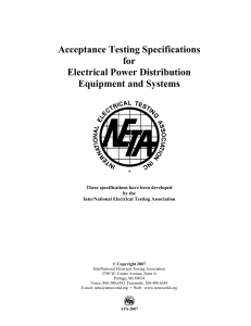 NETA Acceptance Testing Specs for Electrical Power Distribution