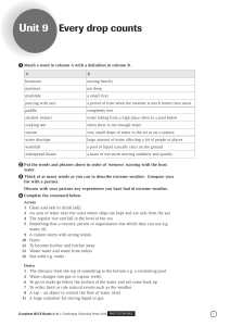 Unit 9: Every Drop Counts - IELTS Vocabulary