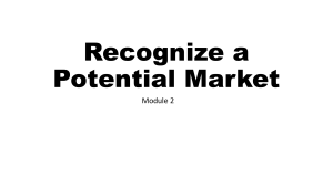 Recognize a Potential Market: Entrepreneurial Ideas Module