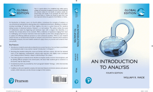 An Introduction to Analysis, 4th Edition by William R. Wade