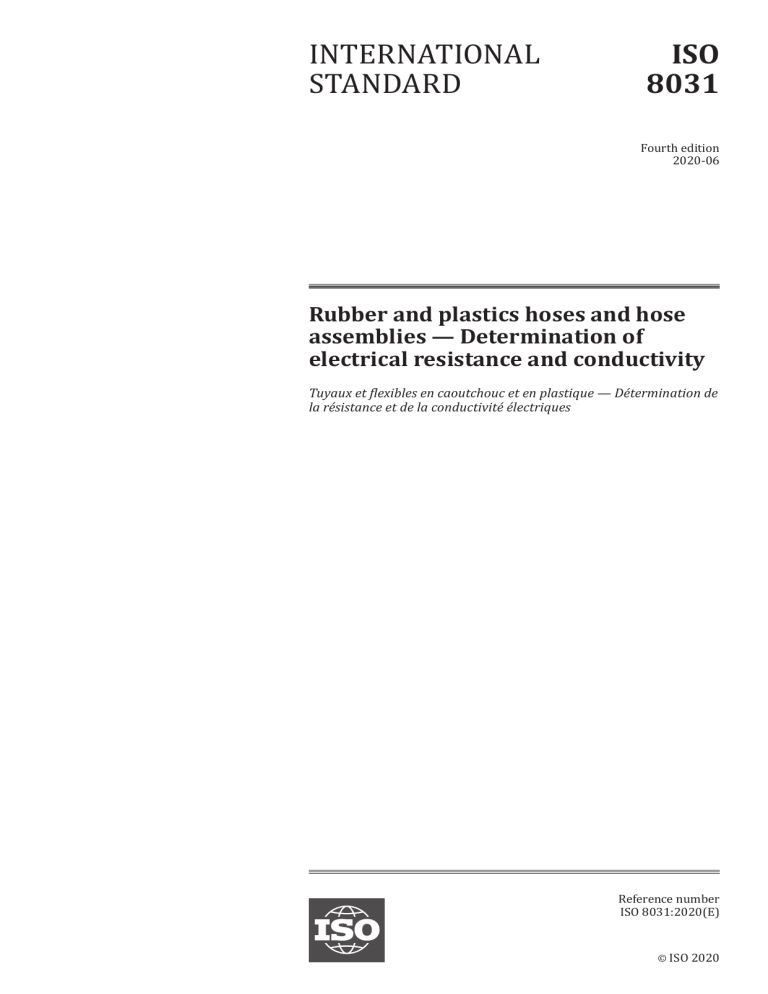 ISO 8031:2020 - Rubber & Plastics Hoses Electrical Resistance Test
