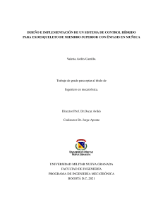 Dise&ntilde;o e implementaci&oacute;n de sistema de control h&iacute;brido para exoesqueleto de mu&ntilde;eca