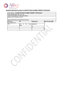 PRP Therapy for Scalp: Standard Operating Procedure