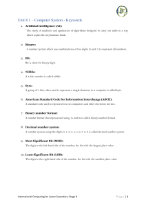 Computer System Keywords: Unit 8.1 Glossary