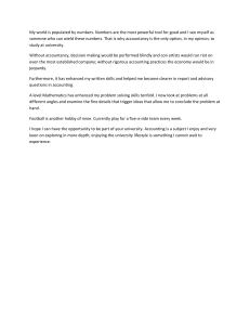 Personal Statement for University Accountancy Application