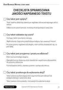 Checklista Jakości Tekstu Biznesowego