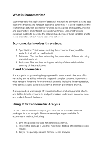 What is Econometrics? Using R for Analysis