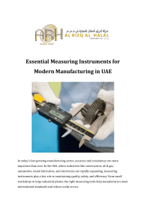 Essential Measuring Instruments for Modern Manufacturing in UAE