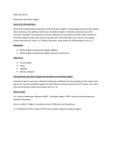 Research on Australian English Characteristics