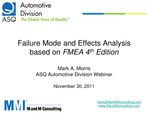 Failure Mode and Effects Analysis (FMEA) 4th Edition Webinar