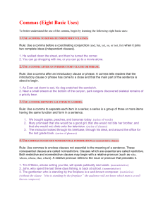 Commas: Eight Basic Uses Guide