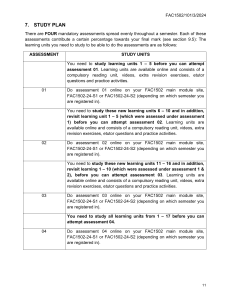 FAC1502 Study Plan: Assessments & Learning Units