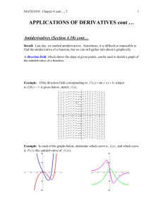 Applications of Derivatives: Antiderivatives & Integration
