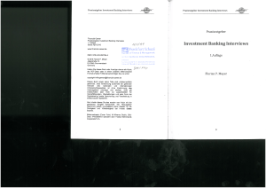 Investment Banking Interviews Practical Guide
