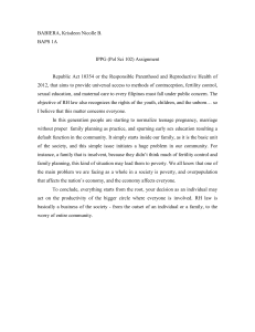 RH Law Essay: Responsible Parenthood and Reproductive Health