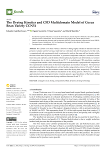 Drying Kinetics and CFD Model of CCN51 Cocoa Beans