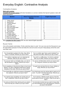 Everyday English Contrastive Analysis Worksheet