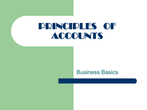 Principles of Accounts: Business Basics