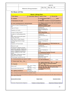 Basic Lift Plan: Material Lifting Procedure Form