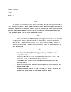 English 1A Worksheet: Sexism Analysis & Literary Exercises