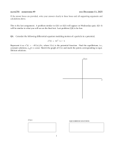 MATH254 Homework #9: Differential Equations