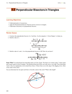 5.2 Perpendicular Bisectors in Triangles - CK12