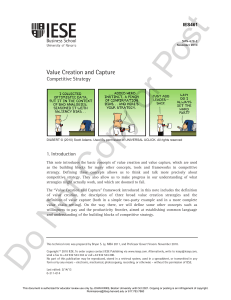 Value Creation and Capture: Competitive Strategy