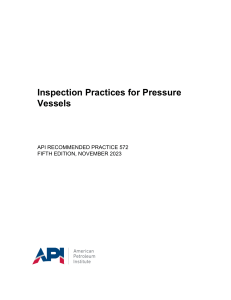 API 572: Inspection Practices for Pressure Vessels (5th Ed)