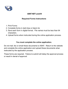 ASNT NDT Level III Required Forms Instructions
