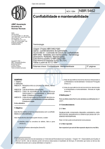 Norma ABNT NBR 5462: Confiabilidade e Mantenabilidade - Terminologia