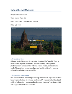 Cultural Revival Myanmar Project Documentation