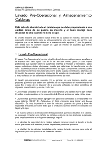 Lavado Pre-Operacional y Almacenamiento de Calderas