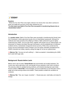 Stalin's Five-Year Plans: Success and Human Cost