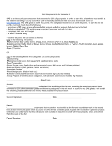 SAE Requirements for Semester 2: Fair Projects & Record Book