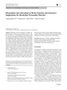 Dissociation and Brain Alterations in Borderline Personality Disorder