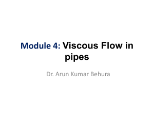 Viscous Flow in Pipes Module 4