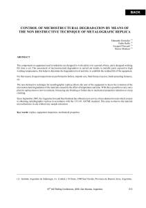 Control de degradaci&oacute;n microestructural mediante r&eacute;plicas metalogr&aacute;ficas